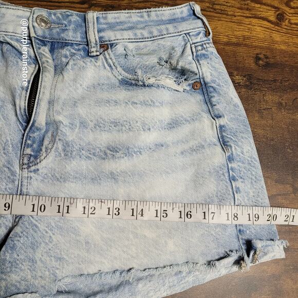 American Eagle Mom Shorts Size 8 Acid Wash Comfort Stretch Waistband - Picture 7 of 11